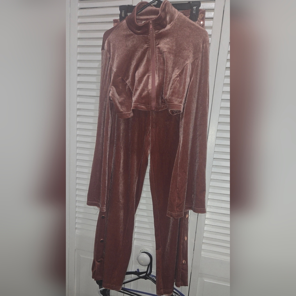 Rose Gold Valour Track Pants And Crop Jacket Tear Away Pants And Jacket Worn Onc